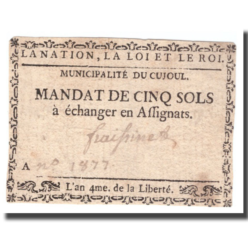France, 5 Sols, Undated (1791-92), CUJOUL, AU(50-53)