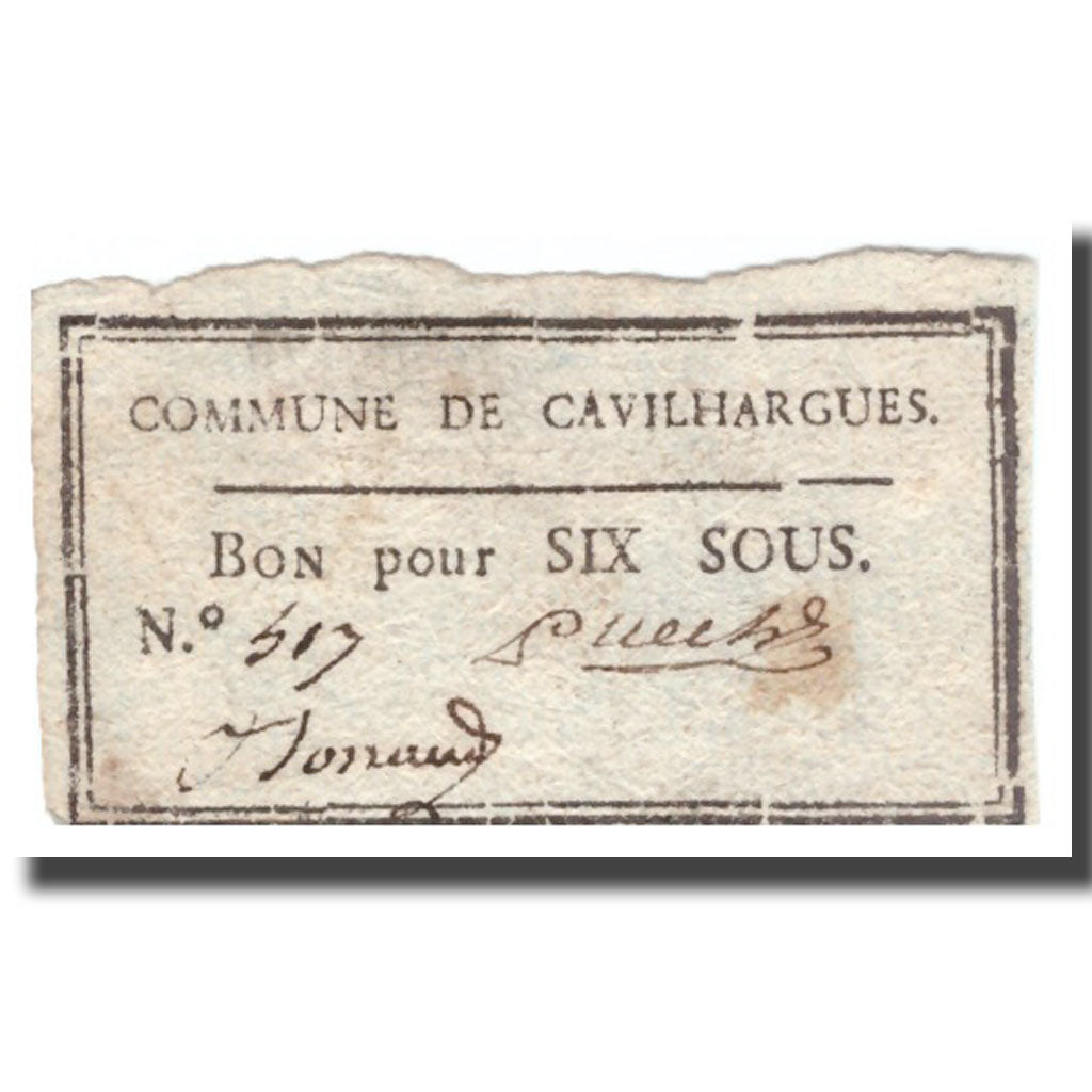 France, 6 Sols, Undated (1791-92), CAVILHARGUES, EF(40-45)