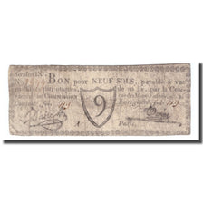 France, 9 Sols, Undated (1791-92), PARIS, VF(20-25)
