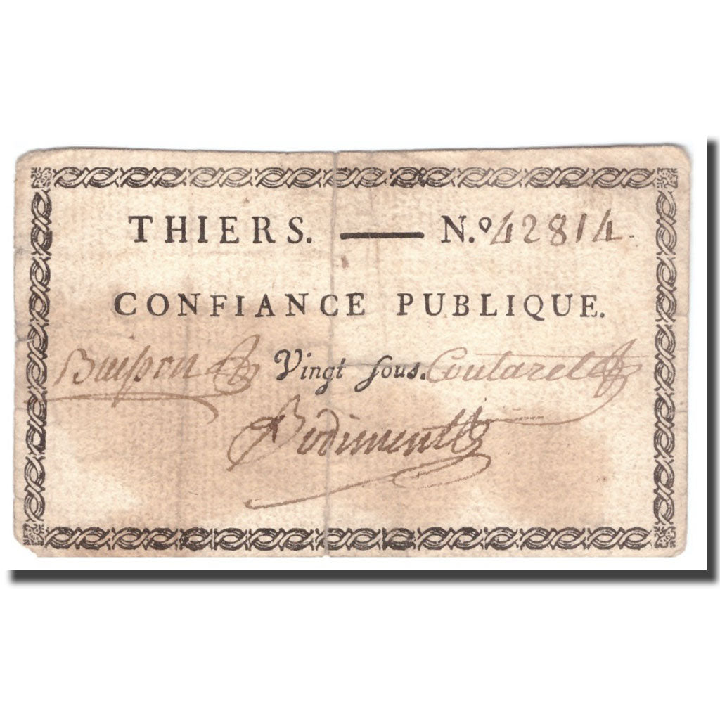France, 20 Sols, Undated (1791-92), THIERS, F(12-15)