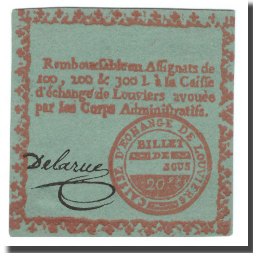 France, 20 Sols, Undated (1791-92), LOUVIERS, UNC(63)