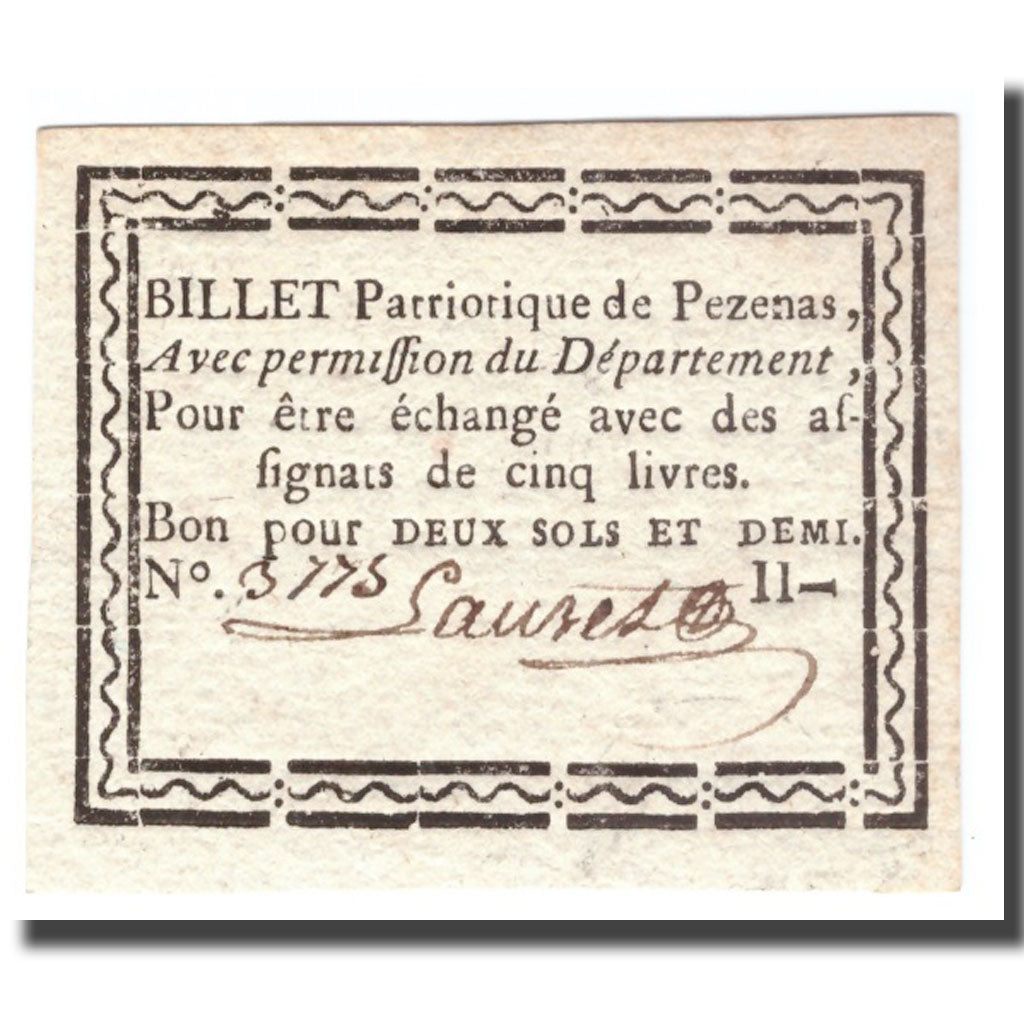 France, 2 Sols, Undated (1791-92), PEZENAS, TTB+