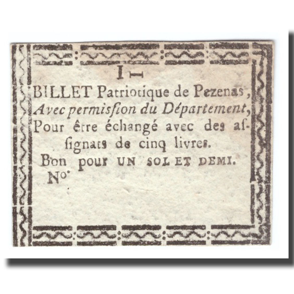 France, 1 Sol, Undated (1791-92), PEZENAS, EF(40-45)