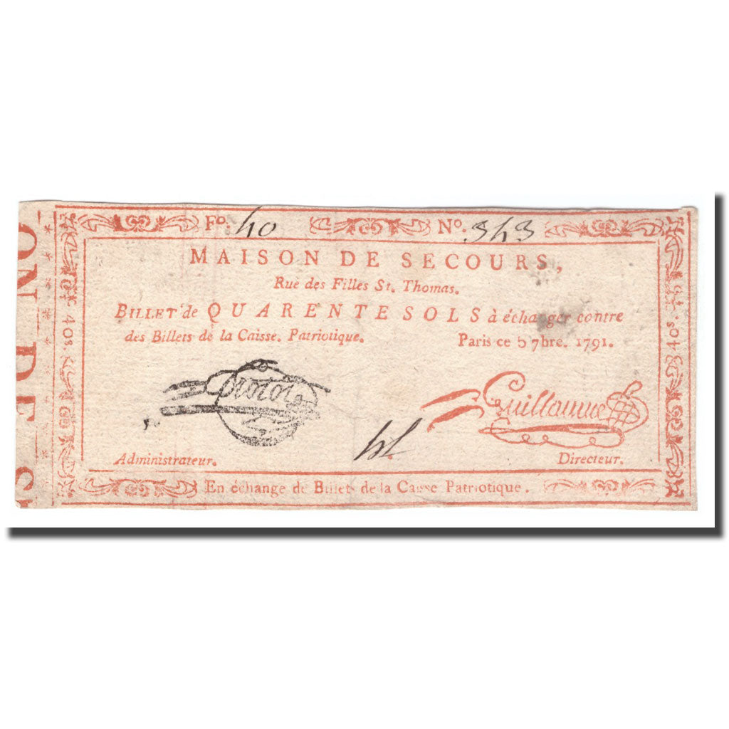 France, 40 Sols, 1791, 1791-11-05, PARIS, EF(40-45)