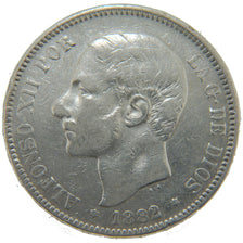 Spain, 5 Pesetas, 1882, KM #688, VF(30-35), Silver, 25.00