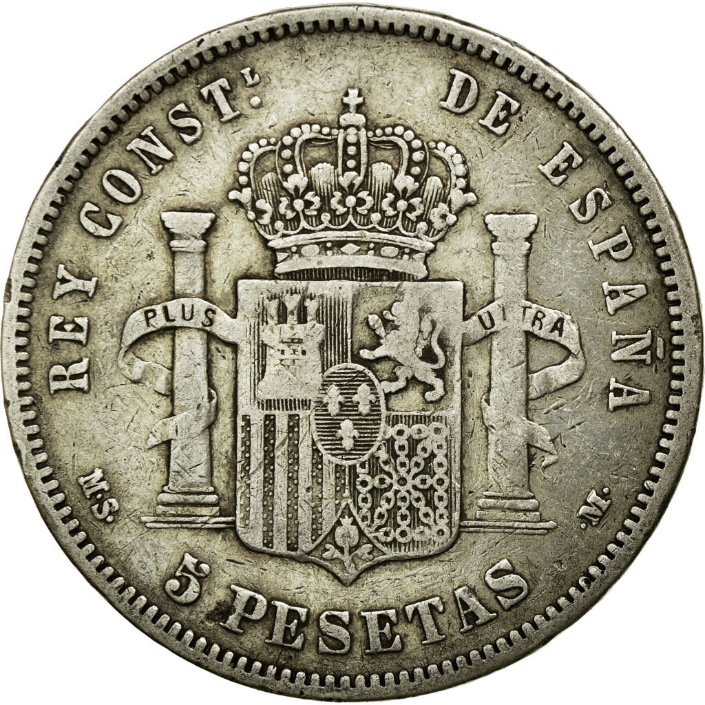 Coin, Spain, Alfonso XII, 5 Pesetas, 1882, VF(30-35), Silver, KM:688