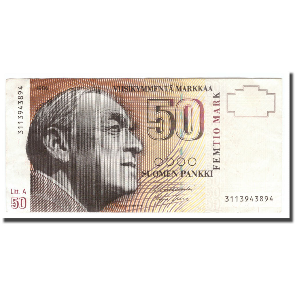Banknote, Finland, 50 Markkaa, 1986, 1986, KM:118, EF(40-45)