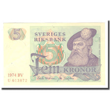 Geldschein, Schweden, 5 Kronor, 1974, 1974, KM:51d, SS