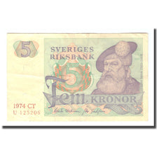 Banknote, Sweden, 5 Kronor, 1974, 1974, KM:51d, VF(20-25)