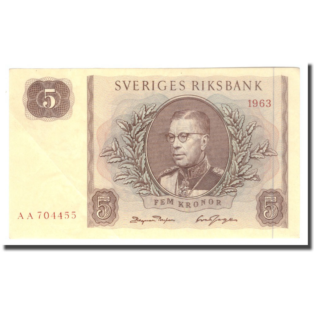 Banknote, Sweden, 5 Kronor, 1963, 1963, KM:50b, EF(40-45)