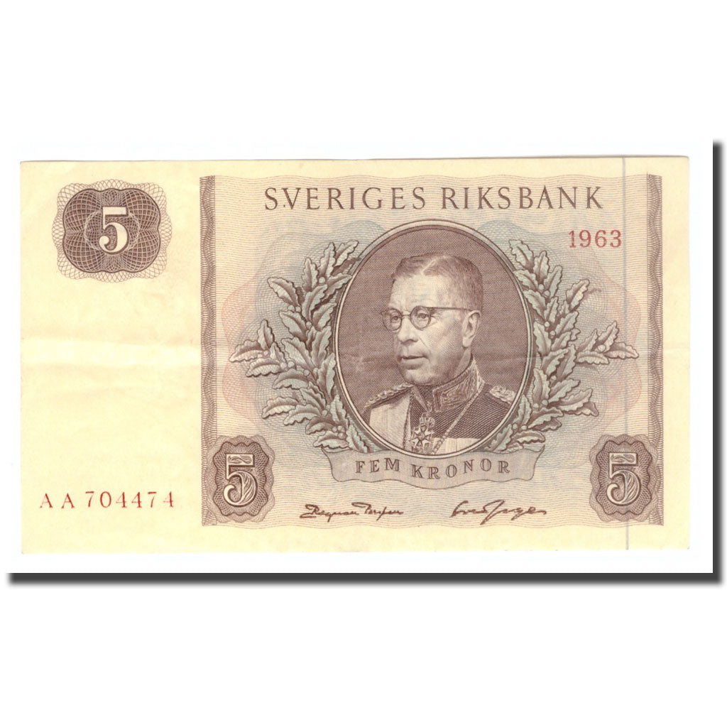 Banknote, Sweden, 5 Kronor, 1963, 1963, KM:50b, EF(40-45)