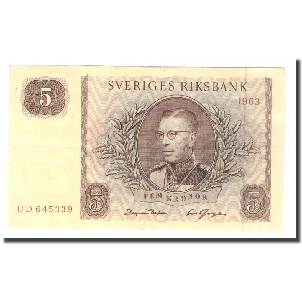 Banknote, Sweden, 5 Kronor, 1963, 1963, KM:50b, VF(30-35)