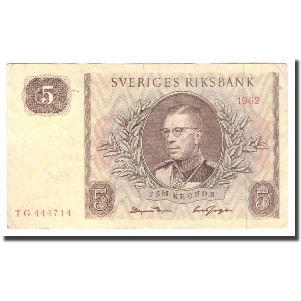 Banknote, Sweden, 5 Kronor, 1962, 1962, KM:50a, VF(30-35)