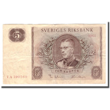 Geldschein, Schweden, 5 Kronor, 1961, 1961, KM:42f, S