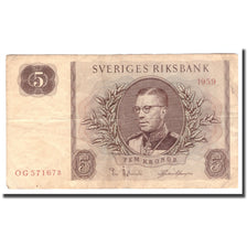 Banknote, Sweden, 5 Kronor, 1959, 1959, KM:42d, VF(20-25)