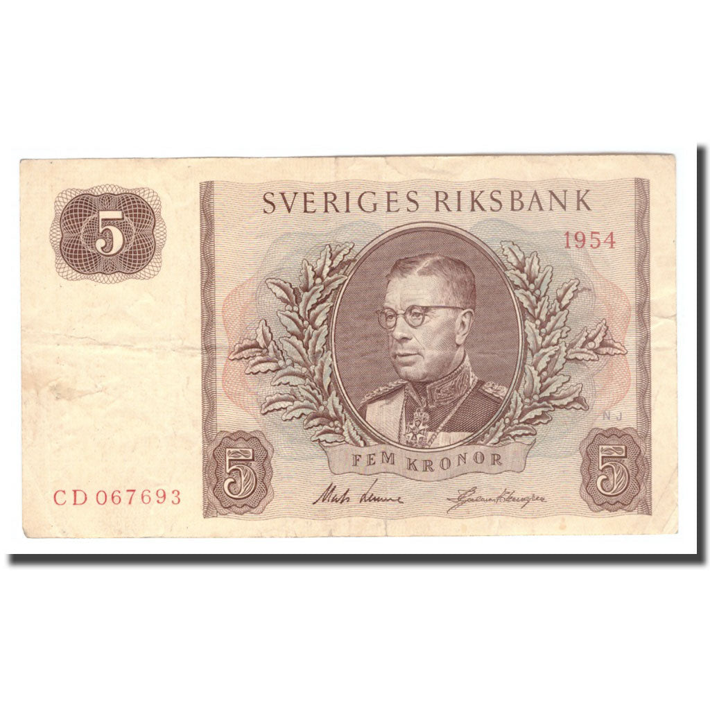 Banknote, Sweden, 5 Kronor, 1954, 1954, KM:42a, VF(30-35)