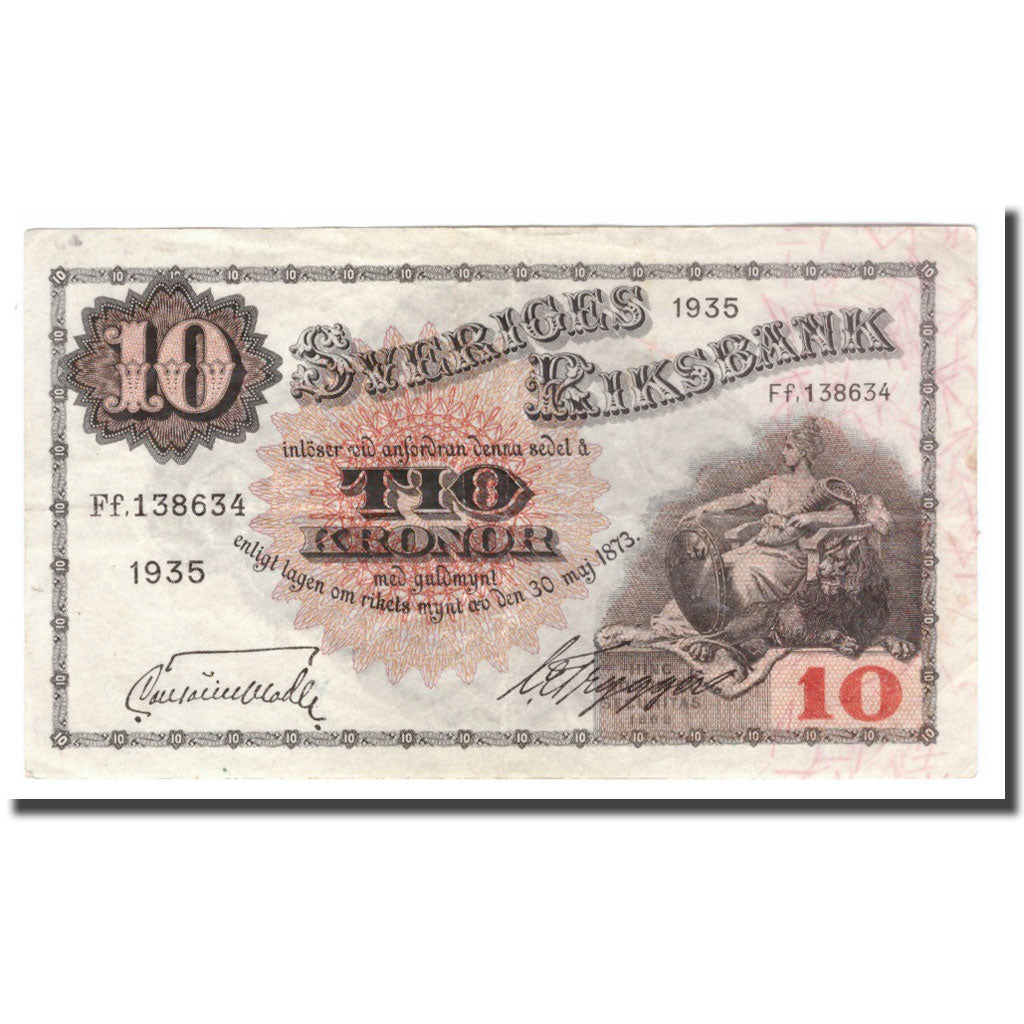 Banknote, Sweden, 10 Kronor, 1935, 1935, KM:34r, VF(30-35)