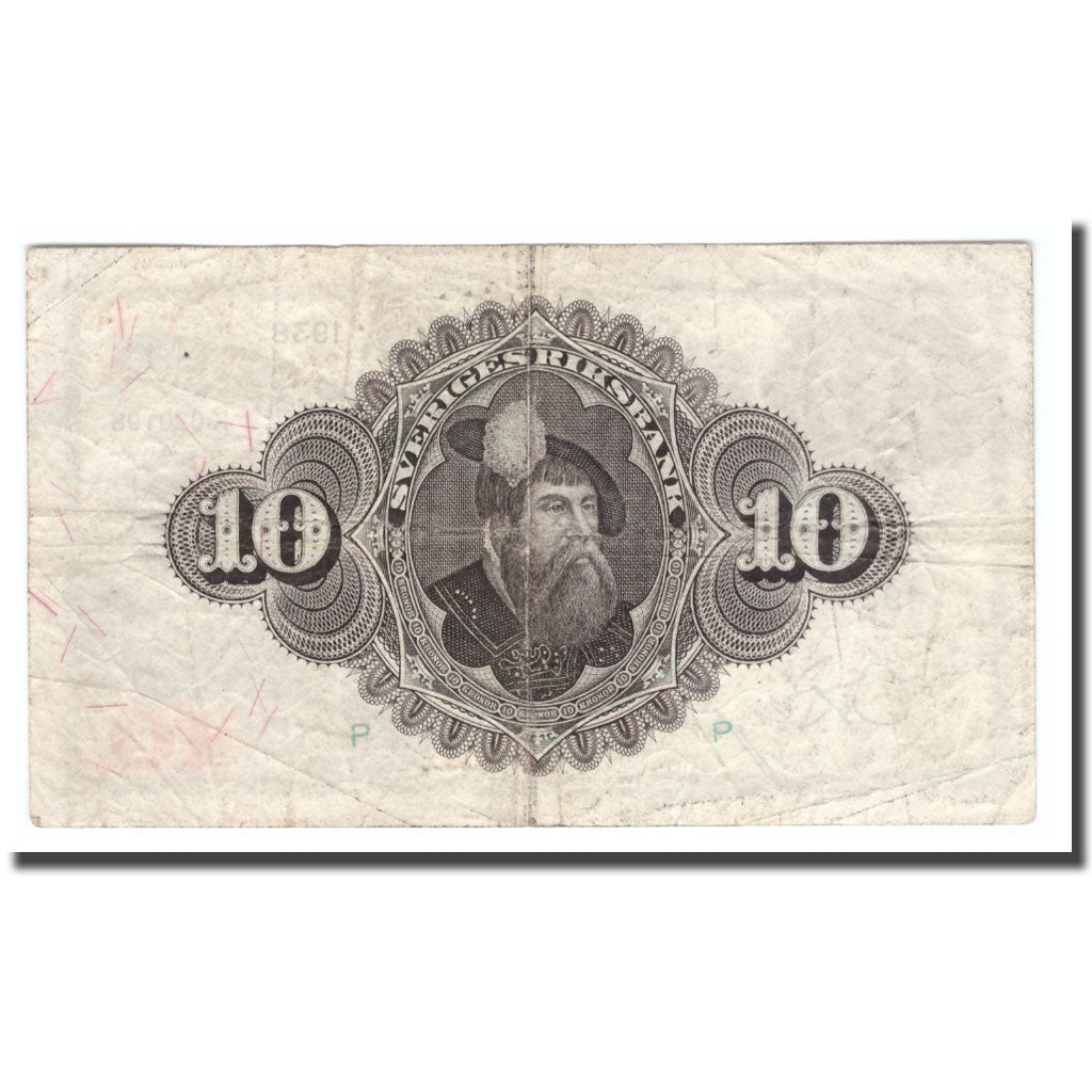 Banknote, Sweden, 10 Kronor, 1938, 1938, KM:34u, VF(20-25)