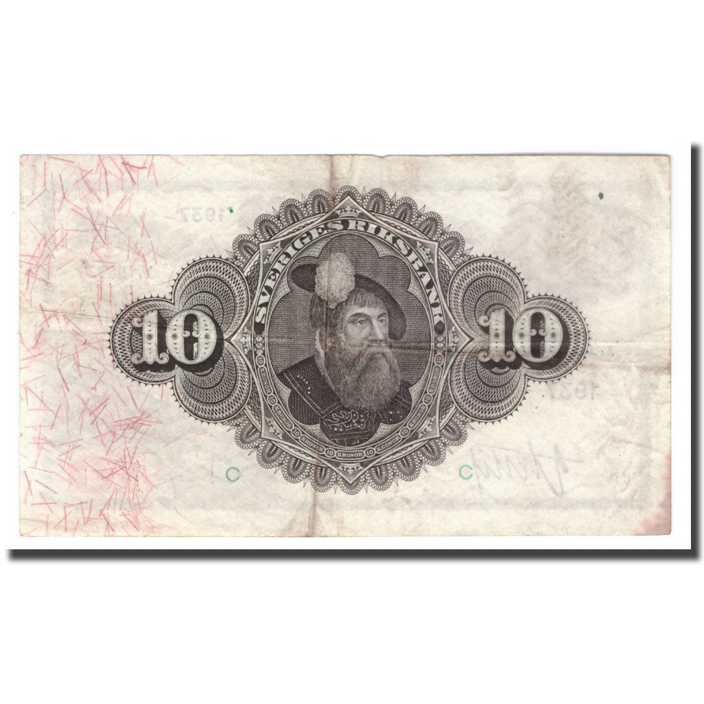 Banknote, Sweden, 10 Kronor, 1937, 1937, KM:34t, VF(20-25)
