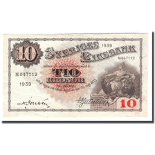 Billete, 10 Kronor, 1939, Suecia, 1939, KM:34v, MBC