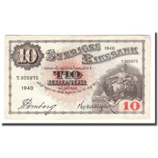 Banknot, Szwecja, 10 Kronor, 1940, 1940, KM:34w, EF(40-45)