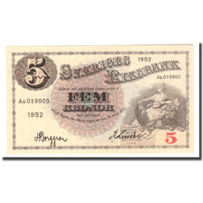 Banknote, Sweden, 5 Kronor, 1952, 1952, KM:33ai, AU(50-53)