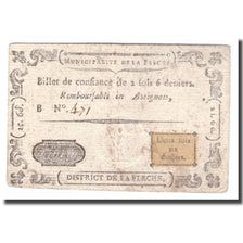 France, 2 Sols 6 Deniers, Undated (1792), LA FLECHE, VF(20-25)