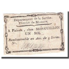 France, 1 Sol, Undated (1792), PIZIEUX, TB+