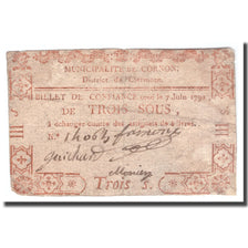 France, 3 Sous, 1792, 1792-06-07, CORNON, VF(30-35)