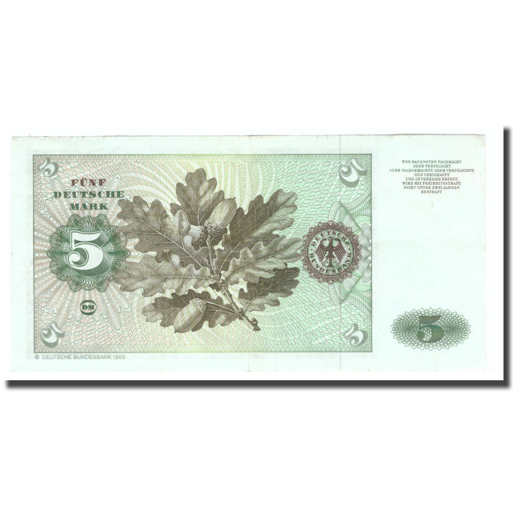 Banconote, GERMANIA - REPUBBLICA FEDERALE, 5 Deutsche Mark, 1980, 1980-01-02