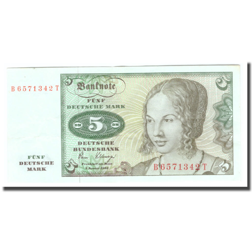 Banknote, GERMANY - FEDERAL REPUBLIC, 5 Deutsche Mark, 1980, 1980-01-02, KM:30b