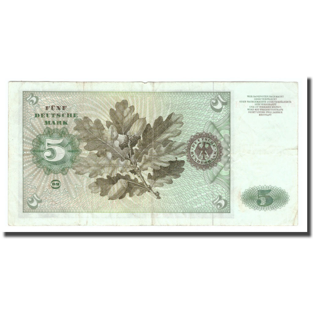 Billet, République fédérale allemande, 5 Deutsche Mark, 1970, 1970-01-02