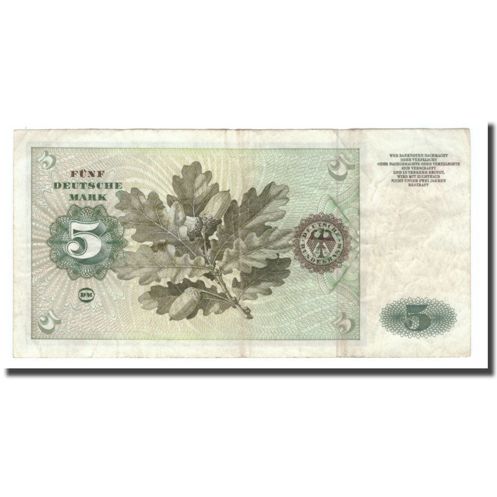 Banknote, GERMANY - FEDERAL REPUBLIC, 5 Deutsche Mark, 1960, 1960-01-02, KM:18a