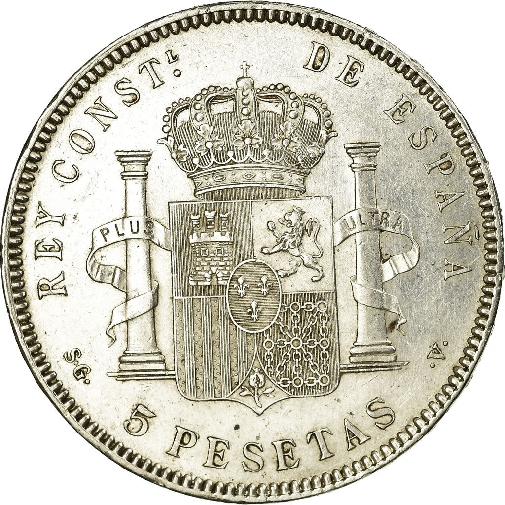 Coin, Spain, Alfonso XIII, 5 Pesetas, 1899, AU(55-58), Silver, KM:707