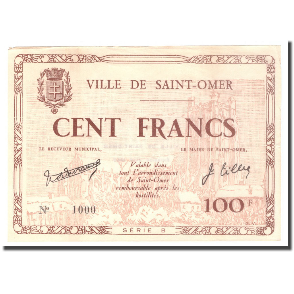 France, 100 Francs, 1940, 1940, SAINT OMER, UNC(63)