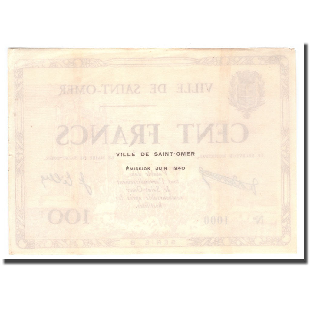 France, 100 Francs, 1940, 1940, SAINT OMER, UNC(63)