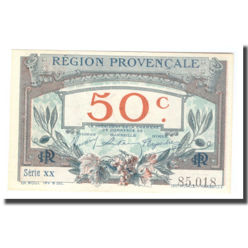 France, 50 Centimes, Undated (1918), Undated (1918), La Région Provençale