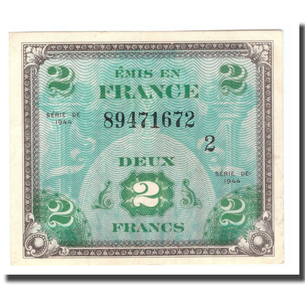 Frankreich, 2 Francs, Flag/France, 1944, 1944, VZ+, Fayette:VF16.2, KM:114b