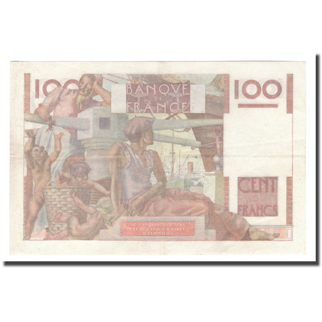 France, 100 Francs, Jeune Paysan, 1952, 1952-04-03, AU(50-53), Fayette:28.32