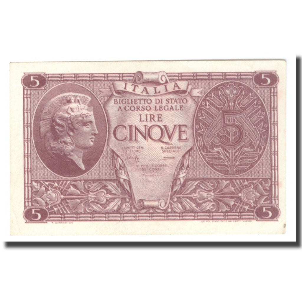 Billet, Italie, 5 Lire, 1944, 1944-11-23, KM:31c, SUP