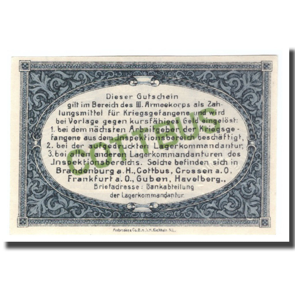 Banconote, Germania, 5 Pfennig, 1917, 1917-10-01, SPL