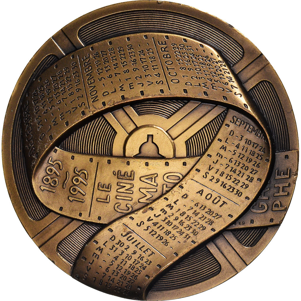 Frankreich, Medaille, Calendrier, Le Cinématographe, 1995, Pectorin, SS+