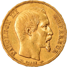 Moneda, Francia, Napoleon III, Napoléon III, 20 Francs, 1853, Paris, MBC+, Oro