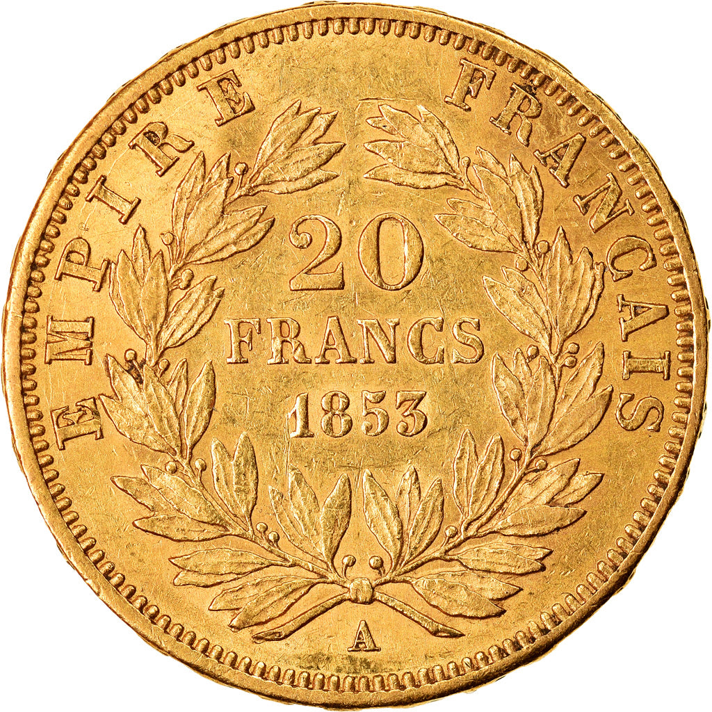 Moeda, França, Napoleon III, Napoléon III, 20 Francs, 1853, Paris, AU(50-53)