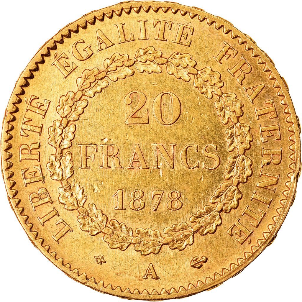 Münze, Frankreich, Génie, 20 Francs, 1878, Paris, SS+, Gold, KM:825