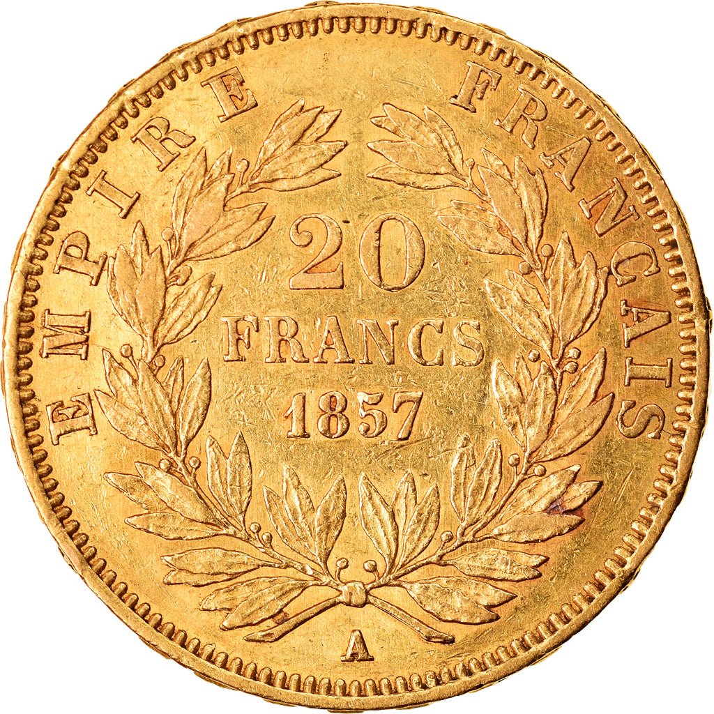 Moeda, França, Napoleon III, Napoléon III, 20 Francs, 1857, Paris, AU(50-53)