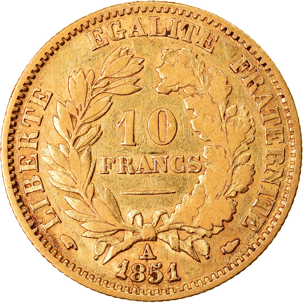 Coin, France, Cérès, 10 Francs, 1851, Paris, EF(40-45), Gold, KM:770