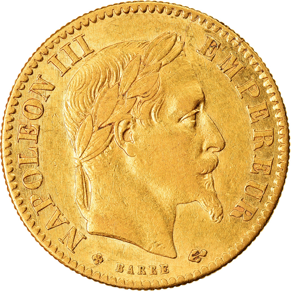 Moneta, Francia, Napoleon III, Napoléon III, 10 Francs, 1863, Strasbourg, BB