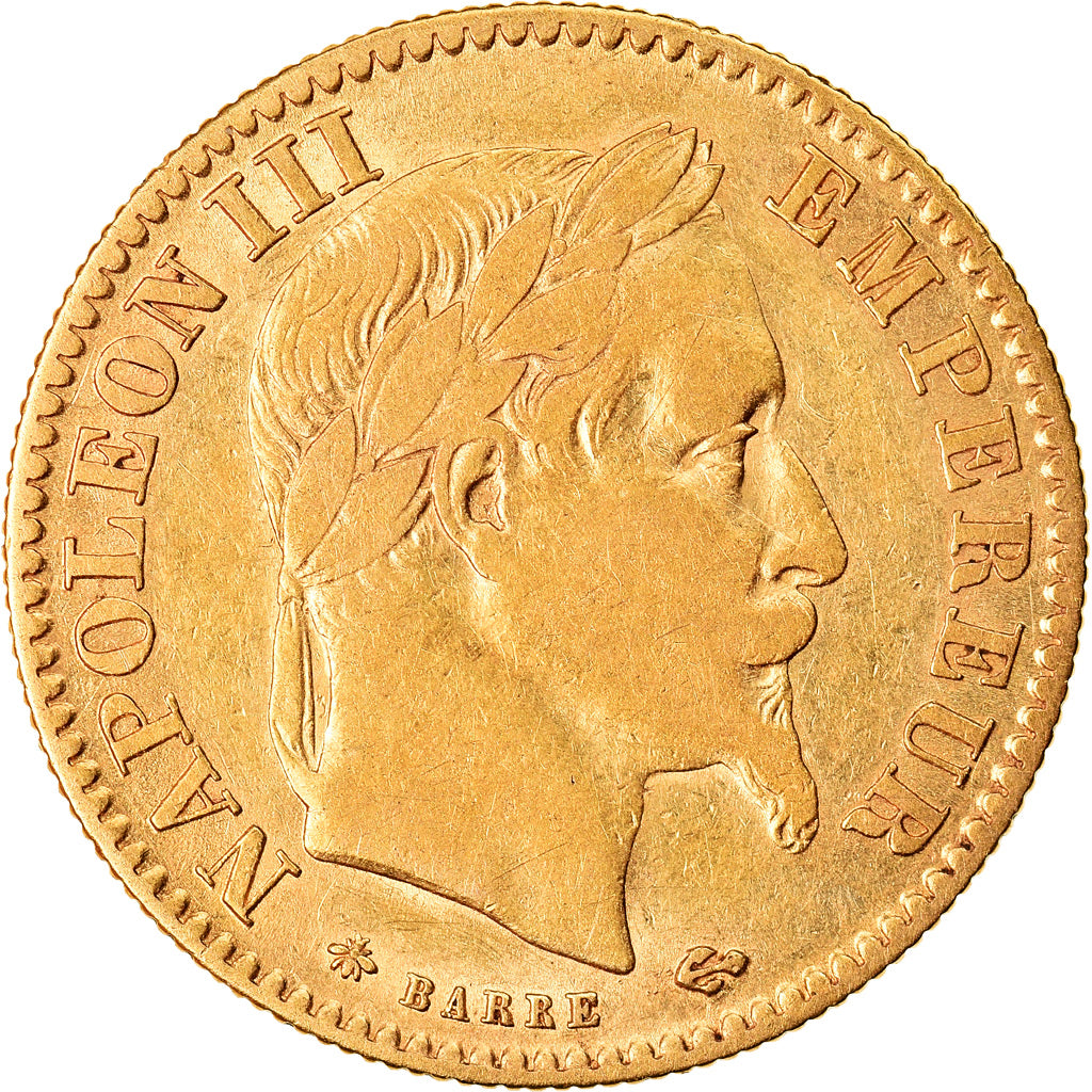 Moneta, Francja, Napoleon III, Napoléon III, 10 Francs, 1865, Paris, EF(40-45)
