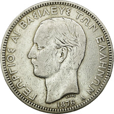 Coin, Greece, George I, 5 Drachmai, 1876, Paris, VF(30-35), Silver, KM:46